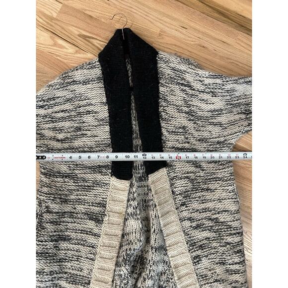 Alpaca Wool Blend Thick Heavy Open Cardigan Women's TEA Size Small Elbow Sleeve - Picture 6 of 9